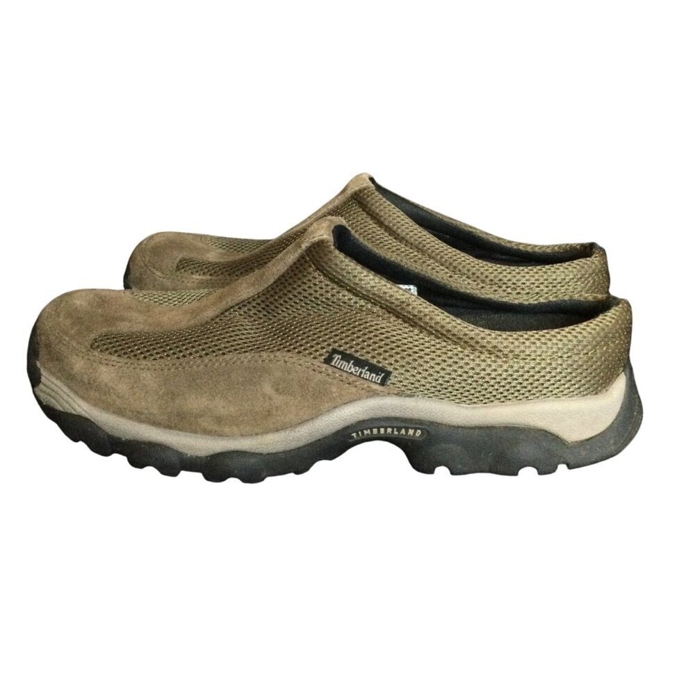 Timberland Mens Trek Travel Slip-On Shoes Size 9M Leather & Mesh Brown